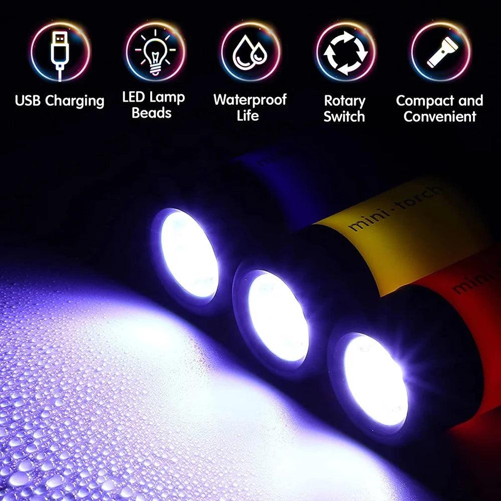 Stonego USB Rechargeable Mini Keychain Flashlight - Waterproof LED Torch  ourlum.com   