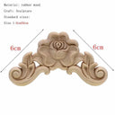 Natural Floral Wood Carved Figurine Home Decor Accent  ourlum.com 6cmX6cm  