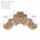 Natural Floral Wood Carved Figurine Home Decor Accent  ourlum.com 8cmX8cm 1  