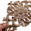 Natural Floral Wood Carved Figurine Home Decor Accent  ourlum.com   