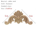 Natural Floral Wood Carved Figurine Home Decor Accent  ourlum.com 4cmX4cm  