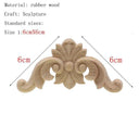 Natural Floral Wood Carved Figurine Home Decor Accent  ourlum.com 6cmX6cm 1  