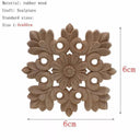 Natural Floral Wood Carved Figurine Home Decor Accent  ourlum.com 6cmX6cm 3  