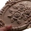 Natural Floral Wood Carved Figurine Home Decor Accent  ourlum.com   