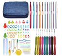 Ultimate DIY Crochet and Knitting Kit with Storage Case and Accessories  ourlum.com CK056 Blue  