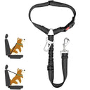 Enhanced Safety 2-in-1 Dog Car Seatbelt with Reflective Adjustable Restraint for Dogs  ourlum.com black  