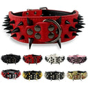 Sharp Spikes Studded Leather Dog Collar for Medium to Large Dogs - Adjustable and Edgy  ourlum.com   