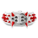 Sharp Spikes Studded Leather Dog Collar for Medium to Large Dogs - Adjustable and Edgy  ourlum.com White Red Spike S 