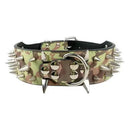 Sharp Spikes Studded Leather Dog Collar for Medium to Large Dogs - Adjustable and Edgy  ourlum.com Camouflage S 