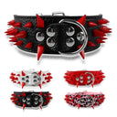 Sharp Spikes Studded Leather Dog Collar for Medium to Large Dogs - Adjustable and Edgy  ourlum.com   