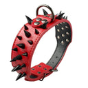 Sharp Spikes Studded Leather Dog Collar for Medium to Large Dogs - Adjustable and Edgy  ourlum.com   