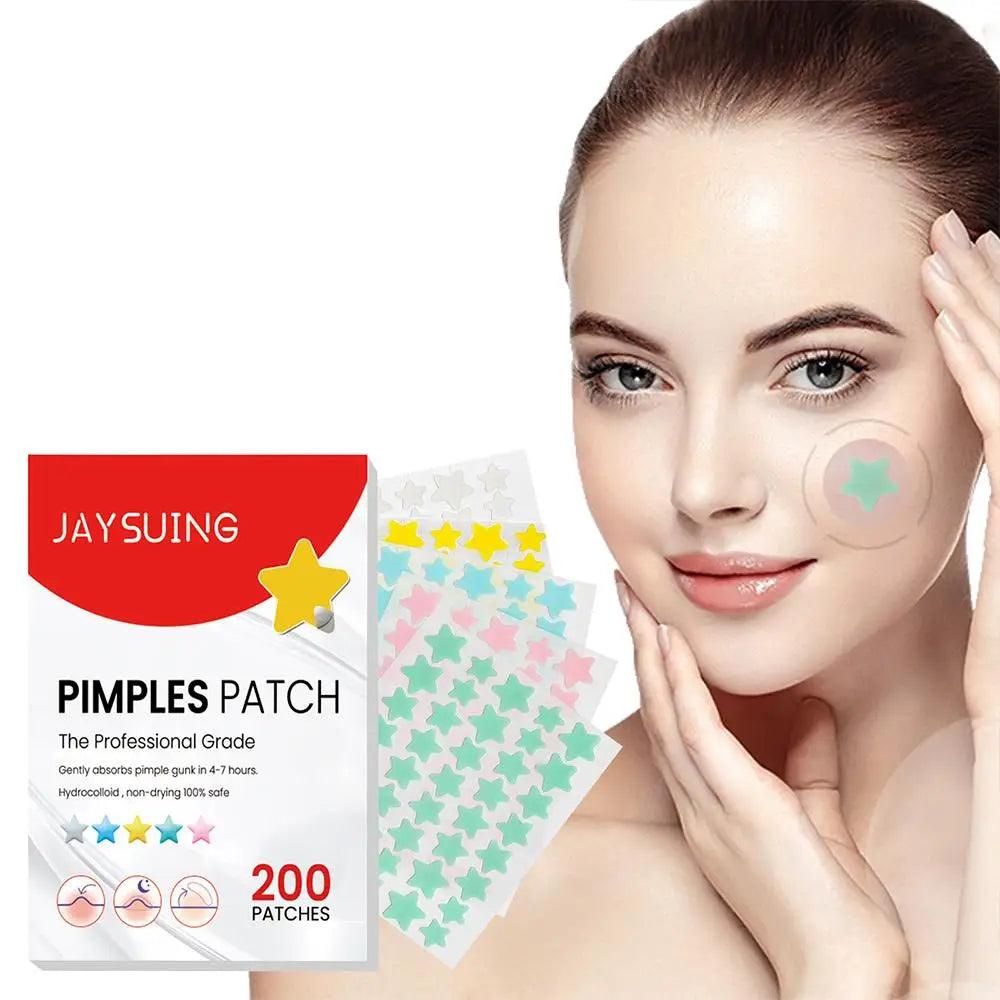 Clear Complexion Star Acne Healing Stickers - 200pcs Colorful Pimple Patches for Blemish-Free Skin  ourlum.com   