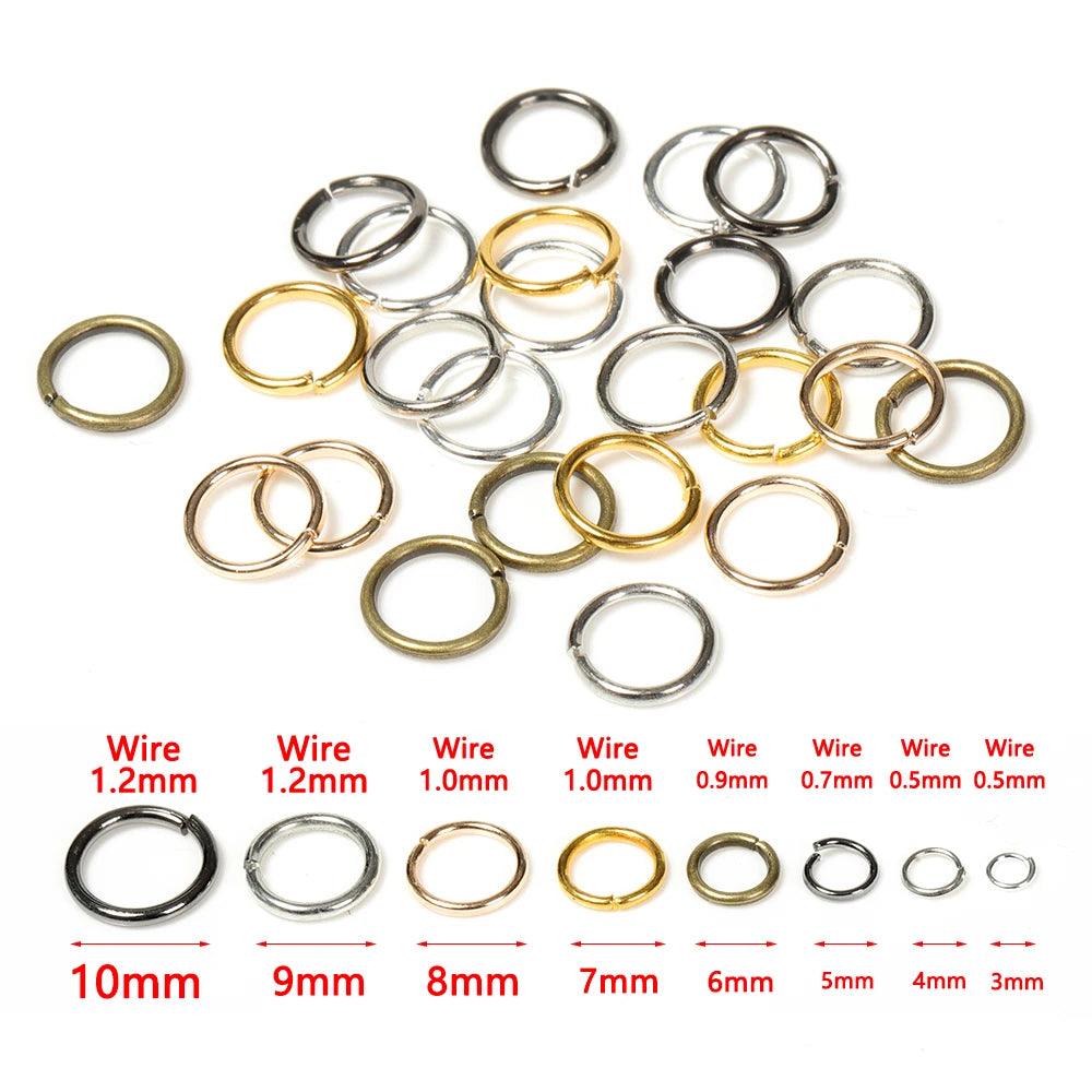 Wholesale Open Circle Jump Rings Set with Various Sizes - 200 Pieces  ourlum.com   