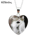 Cartoon Cats Pattern Heart Glass Dome Necklace - Cute Handmade Animal Jewelry  ourlum.com 7  