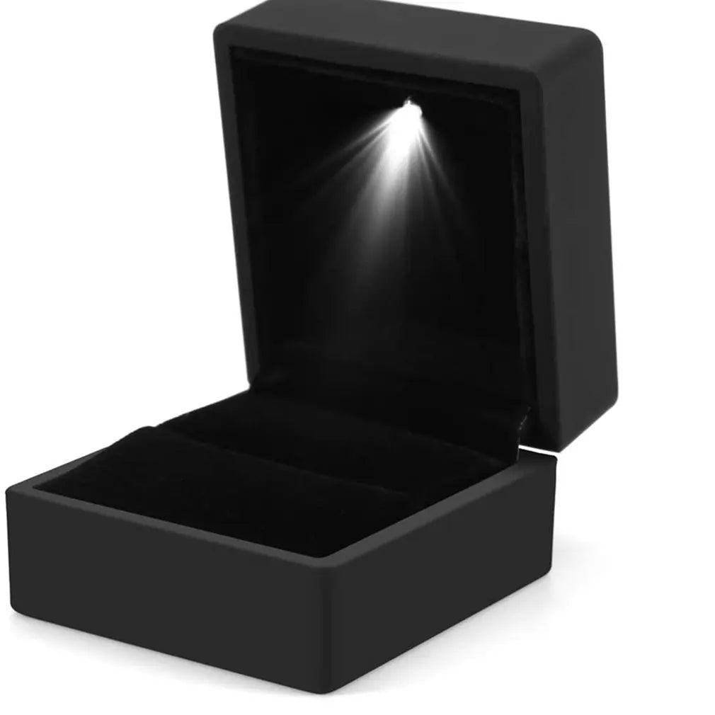 LED Illuminated Ring Box - Elegant Jewelry Organizer and Gift Box  ourlum.com   