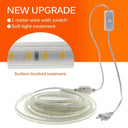 220V Waterproof LED Strip Light Kit with EU Plug and Switch - Flexible Outdoor Lighting Solution  ourlum.com   