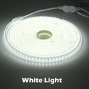 220V Waterproof LED Strip Light Kit with EU Plug and Switch - Flexible Outdoor Lighting Solution  ourlum.com White Light 2M 