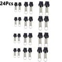 Universal Zipper Repair Kit - Pack of 24/12/6 Pieces for Easy DIY Zipper Fixes  ourlum.com 24pcs Semi black  