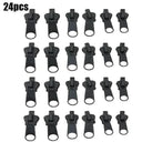 Universal Zipper Repair Kit - Pack of 24/12/6 Pieces for Easy DIY Zipper Fixes  ourlum.com 24pcs Black  