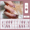 Sweet Summer Pink Glitter False Nails - 24pcs Press-On Nail Set  ourlum.com T01  