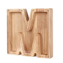 26 English Letters Wooden Coin Bank with Transparent Glass Window - Educational Piggy Bank for Kids and Adults  ourlum.com M  