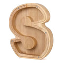 26 English Letters Wooden Coin Bank with Transparent Glass Window - Educational Piggy Bank for Kids and Adults  ourlum.com S  