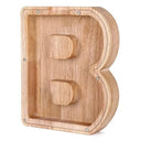 26 English Letters Wooden Coin Bank with Transparent Glass Window - Educational Piggy Bank for Kids and Adults  ourlum.com B  