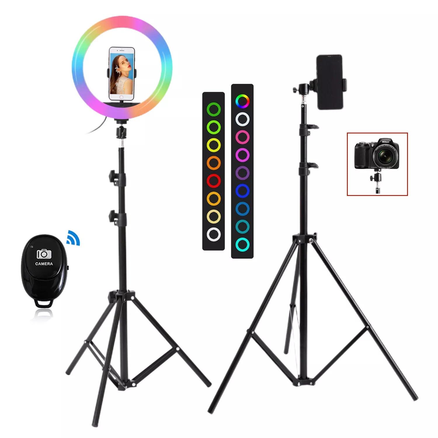 Ring Light with Tripod Stand for Phone TikTok Youtube Makeup Video Vlog Creating  ourlum.com   