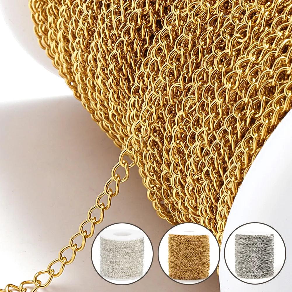 Crafting with Gold: Stainless Steel Necklace Chain Extension Kit for DIY Jewelry Making  ourlum.com   
