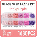 Colorful Glass Seed Beads Kit - DIY Jewelry Making & Crafts  ourlum.com PinkPurple-2mm 1 box 