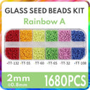 Colorful Glass Seed Beads Kit - DIY Jewelry Making & Crafts  ourlum.com RainbowA-2mm 1 box 