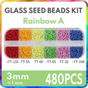 Colorful Glass Seed Beads Kit - DIY Jewelry Making & Crafts  ourlum.com RainbowA-3mm 1 box 