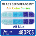 Colorful Glass Seed Beads Kit - DIY Jewelry Making & Crafts  ourlum.com ABcolorBlue-3mm 1 box 