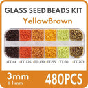 Colorful Glass Seed Beads Kit - DIY Jewelry Making & Crafts  ourlum.com YellowBrown-3mm 1 box 