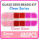 Colorful Glass Seed Beads Kit - DIY Jewelry Making & Crafts  ourlum.com ClearRed-3mm 1 box 