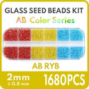 Colorful Glass Seed Beads Kit - DIY Jewelry Making & Crafts  ourlum.com ABcolorRYB-2mm 1 box 