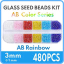 Colorful Glass Seed Beads Kit - DIY Jewelry Making & Crafts  ourlum.com ABcolorRw-3mm 1 box 