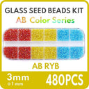 Colorful Glass Seed Beads Kit - DIY Jewelry Making & Crafts  ourlum.com ABcolorRYB-3mm 1 box 