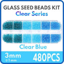 Colorful Glass Seed Beads Kit - DIY Jewelry Making & Crafts  ourlum.com ClearBlue-3mm 1 box 