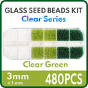 Colorful Glass Seed Beads Kit - DIY Jewelry Making & Crafts  ourlum.com ClearGreen-3mm 1 box 