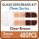 Colorful Glass Seed Beads Kit - DIY Jewelry Making & Crafts  ourlum.com ClearBrown-3mm 1 box 