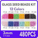 Colorful Glass Seed Beads Kit - DIY Jewelry Making & Crafts  ourlum.com 12colors-3mm 1 box 