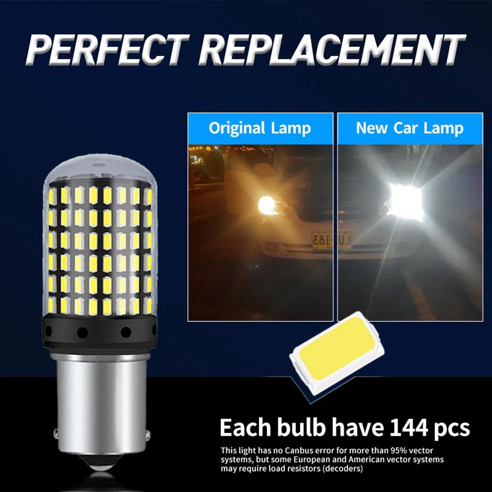 LED CanBus Bulbs Set of 2 with 144SMD for Reverse Turn Signals  ourlum.com   