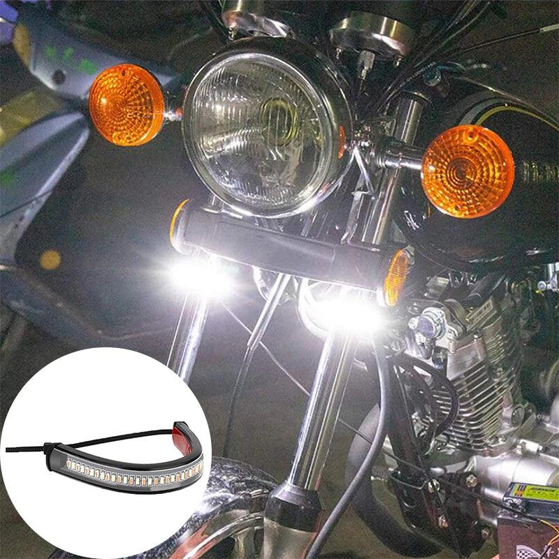 Motorcycle LED Turn Signal Lights with Flashing Amber and White - Set of 2  ourlum.com   