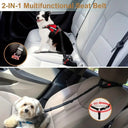 Dog Car Safety Belt Set with Elastic Bungee and Reflective Design  ourlum.com   