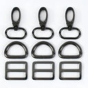 Meetee Metal Buckles Set: Premium Zinc Alloy DIY Hardware Upgrade Kit  ourlum.com F4-3F4-6F4-GunBlack 16mm-2Sets 