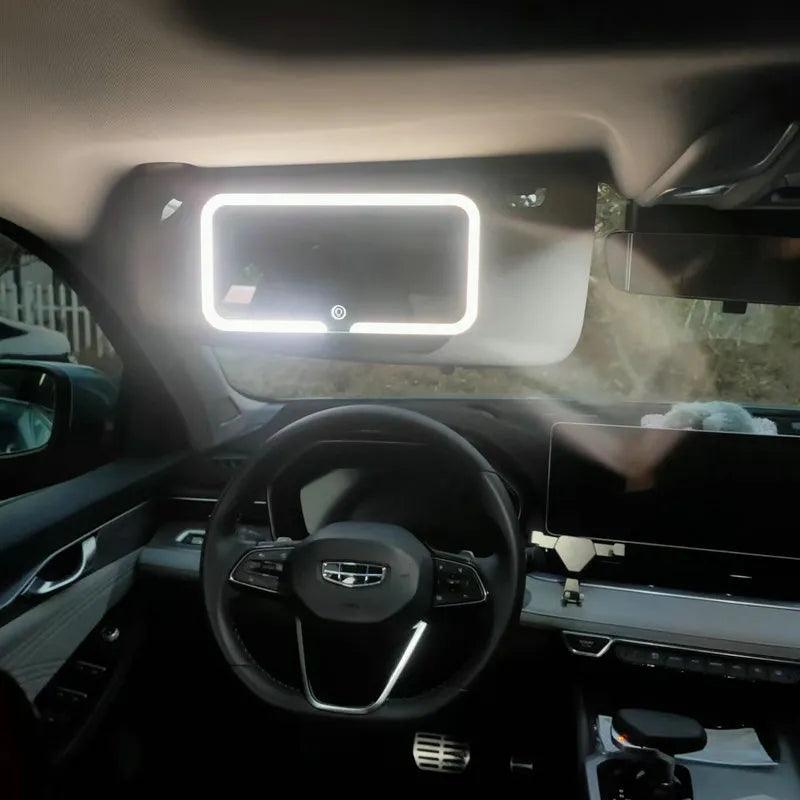Rechargeable LED Visor Makeup Mirror with Touch Sensor  ourlum.com white  