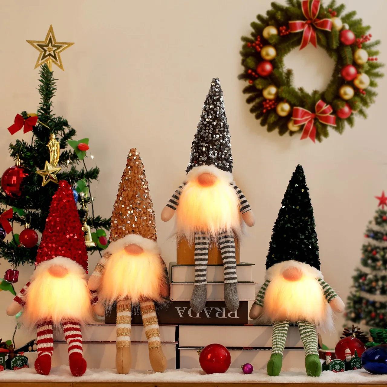 Elf Gnome Doll Christmas Decoration with LED Light - 30cm Festive Home Decor & Kids' Gift  ourlum.com   