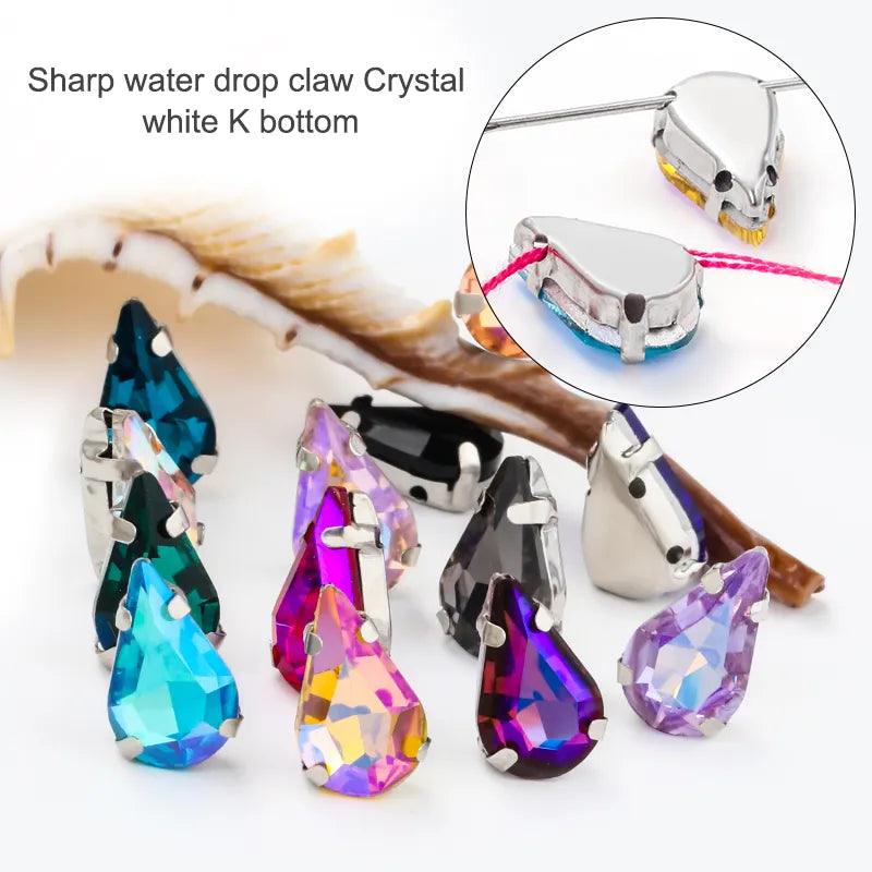 Crystal Drop Rhinestone Embellishment Set for DIY Sewing and Needlework - 30 Pieces  ourlum.com   