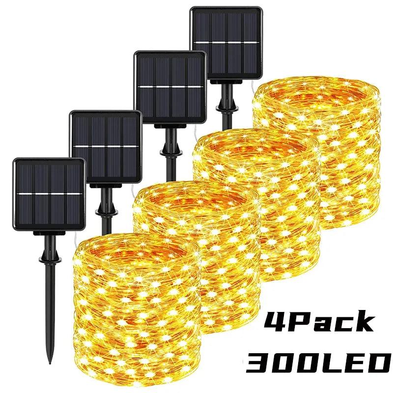 Solar Garden Festoon Lights with 8 Lighting Modes - 32m LED Fairy String for Outdoor Decoration  ourlum.com   